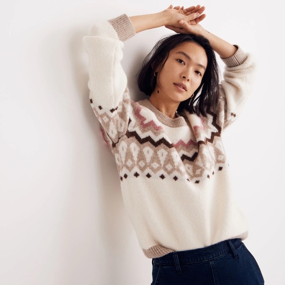 Madewell Fair Isle Markham Pullover Sweater - Picture 1 of 7